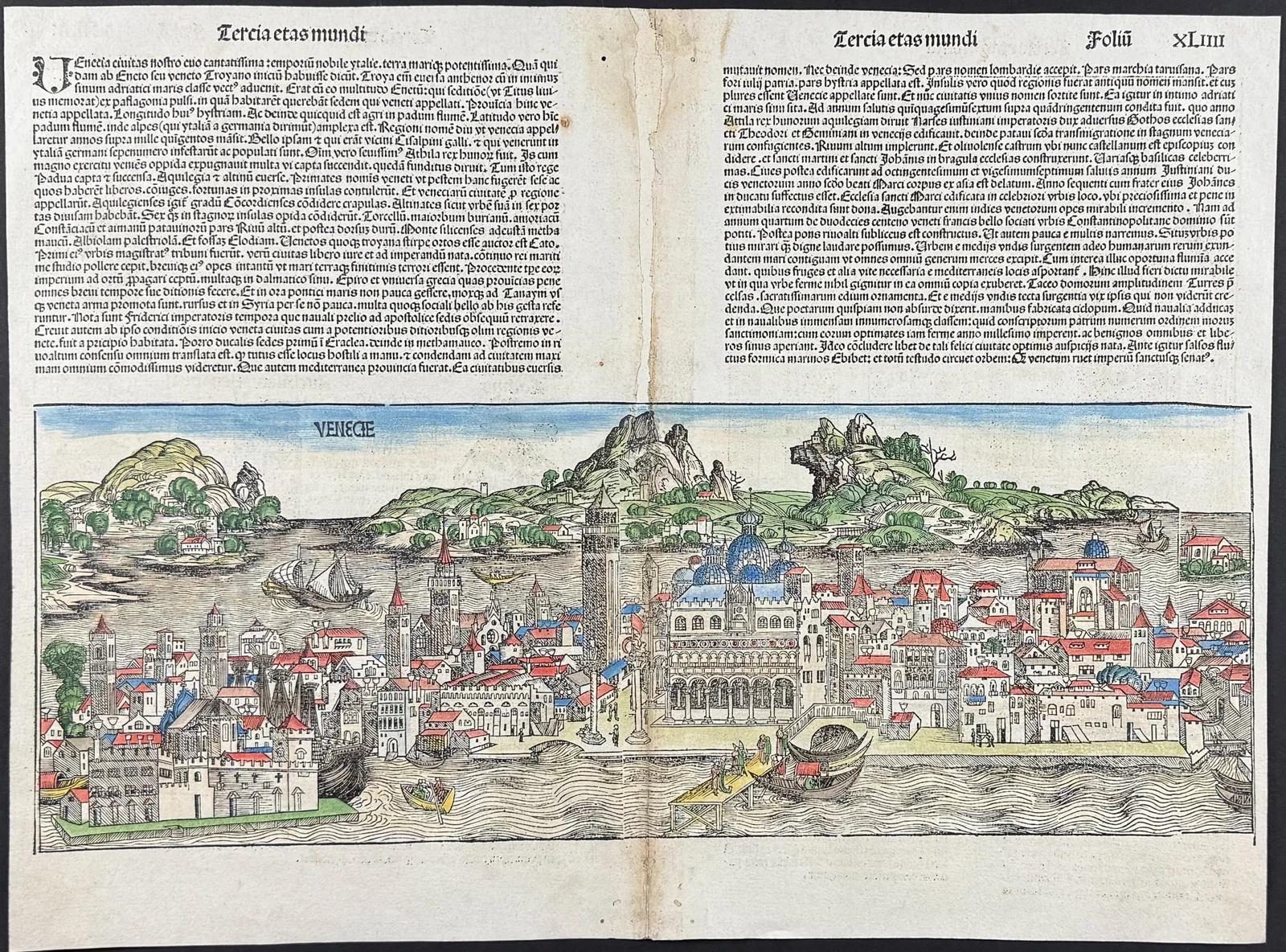 Schedel, pub. 1493 - View of Venice, Italy