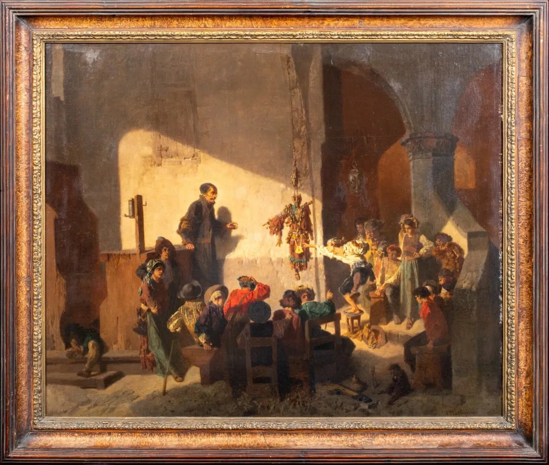 SCHOOL FOR THIEVES OIL PAINTING