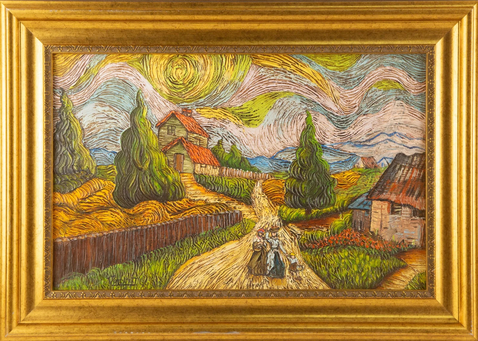 School of Vincent van Gogh "" Landscape Oil On Canvas