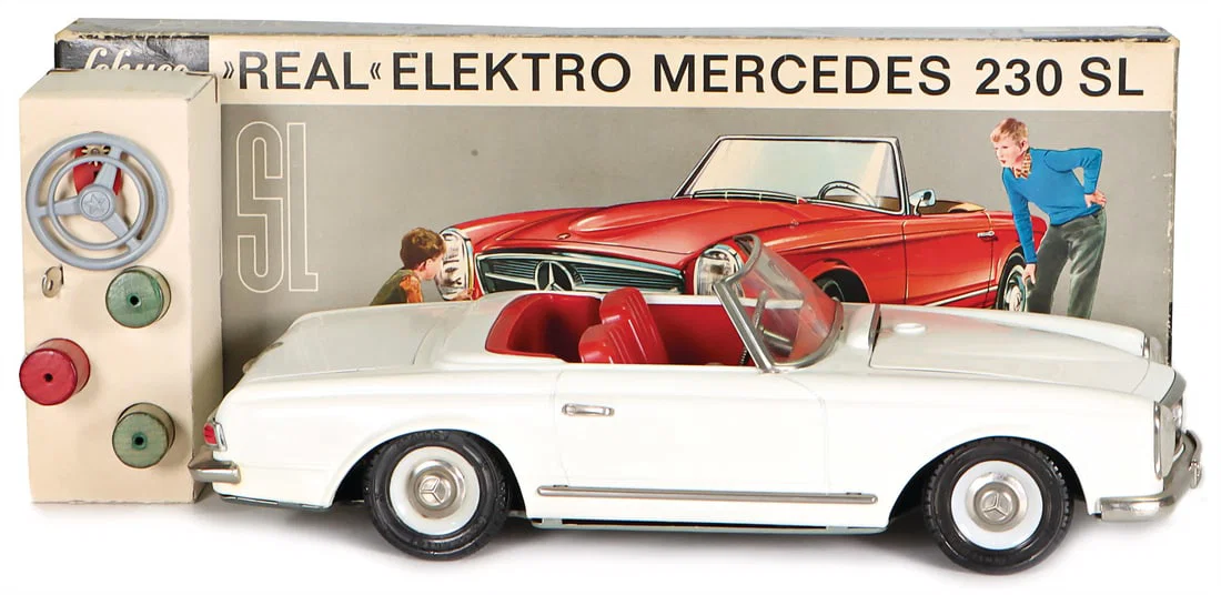 SCHUCO Real Elektro, Mercedes-Benz, 230 SL, 5500, 26.5 cm, tin, white, very good condition, in