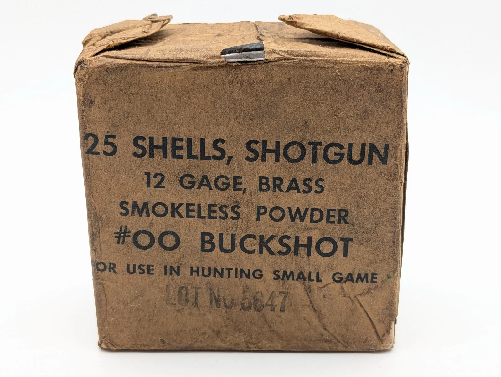 Sealed WWII GI 12 Ga #00 Buckshot Brass Shotshells