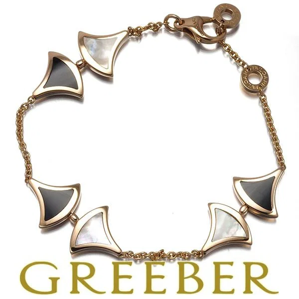 Second-hand Bvlgari Onyx Shell Diva Dream Bracelet 6P K18PG