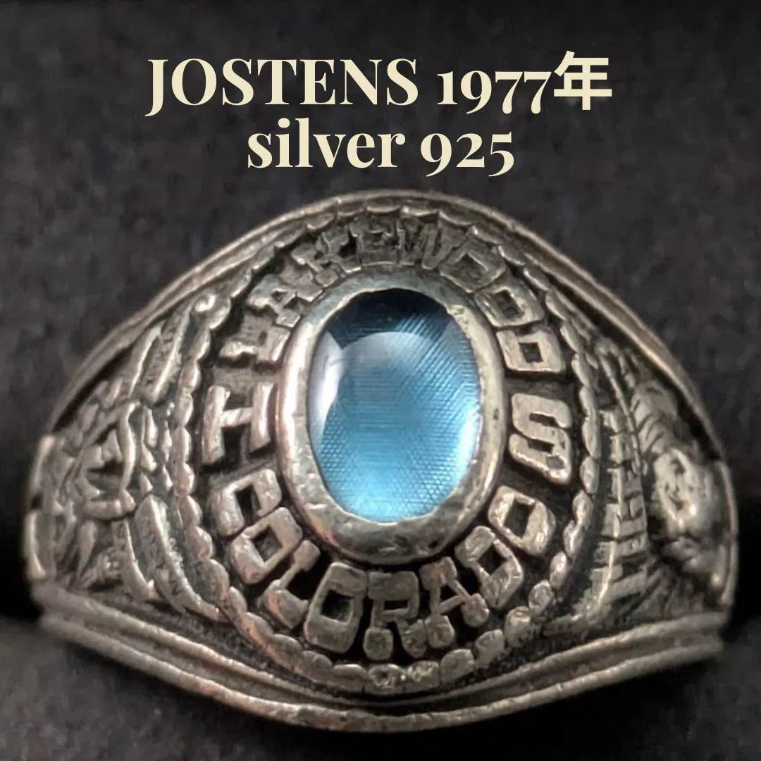 (Second-hand) JOSTENS ring, 1977, size 13, 925 sterling silver