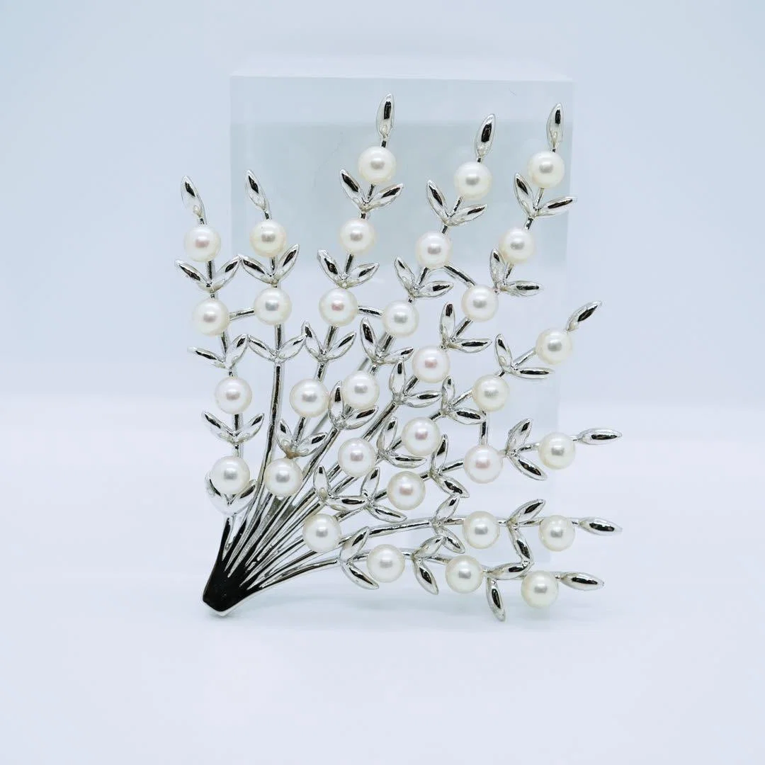 Second-hand Real Pearl Brooch, Akoya Pearl Silver Pendant