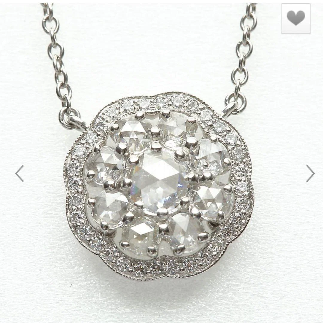 Second-hand Rose Cut Diamond Ring and Pendant Set