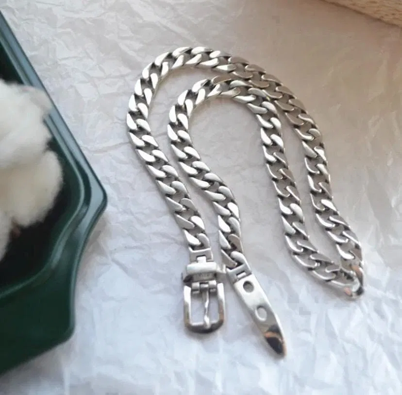 (Second-hand) Silver S925 Belt Necklace Korean Unisex
