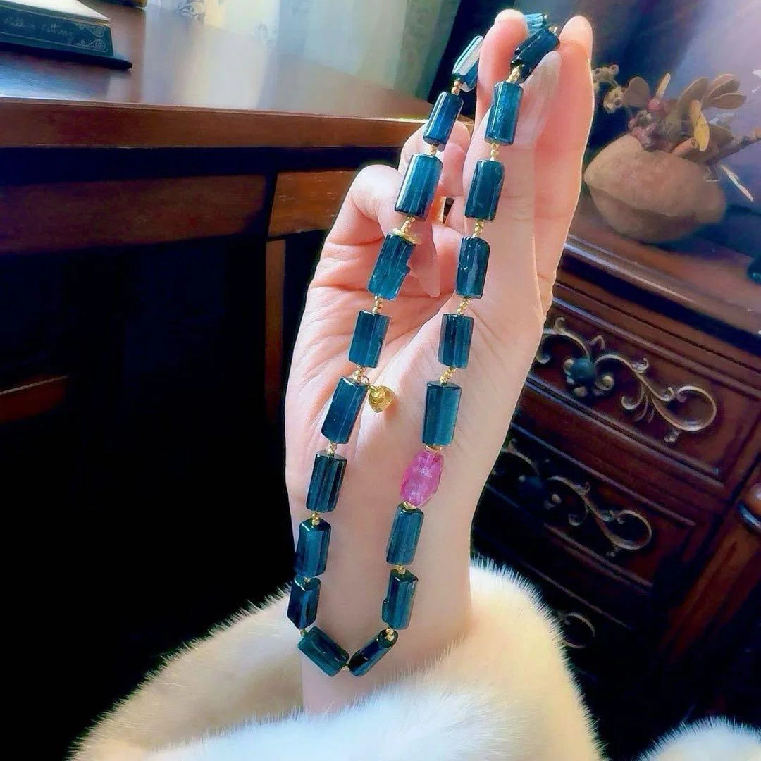 Second-hand Tourmaline bracelet, 18K gold, 36 grams