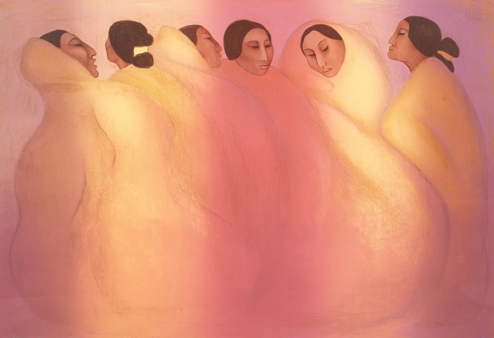 Secrets, Signed Lithograph by R. C. Gorman.