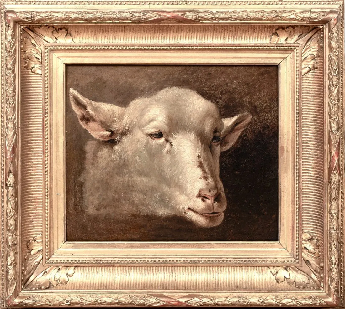 SHEEP'S HEAD OIL PAINTING