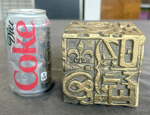 Sheldon Rose "Alphasculpt" cube sculpture, designed by Artist Sheldon Rose in the 1960's, metal with