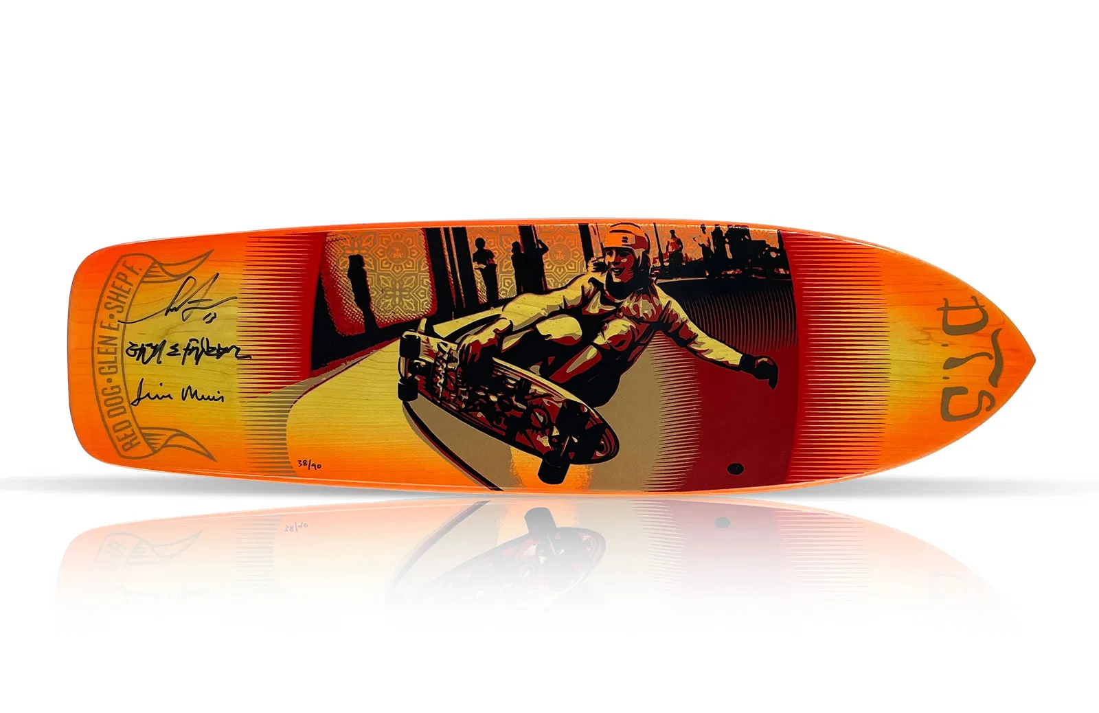 SHEPARD FAIREY x JIM MUIR '1977 Lost Board' (2013) RARE HAND-SIGNED (x3) Skateboard Deck