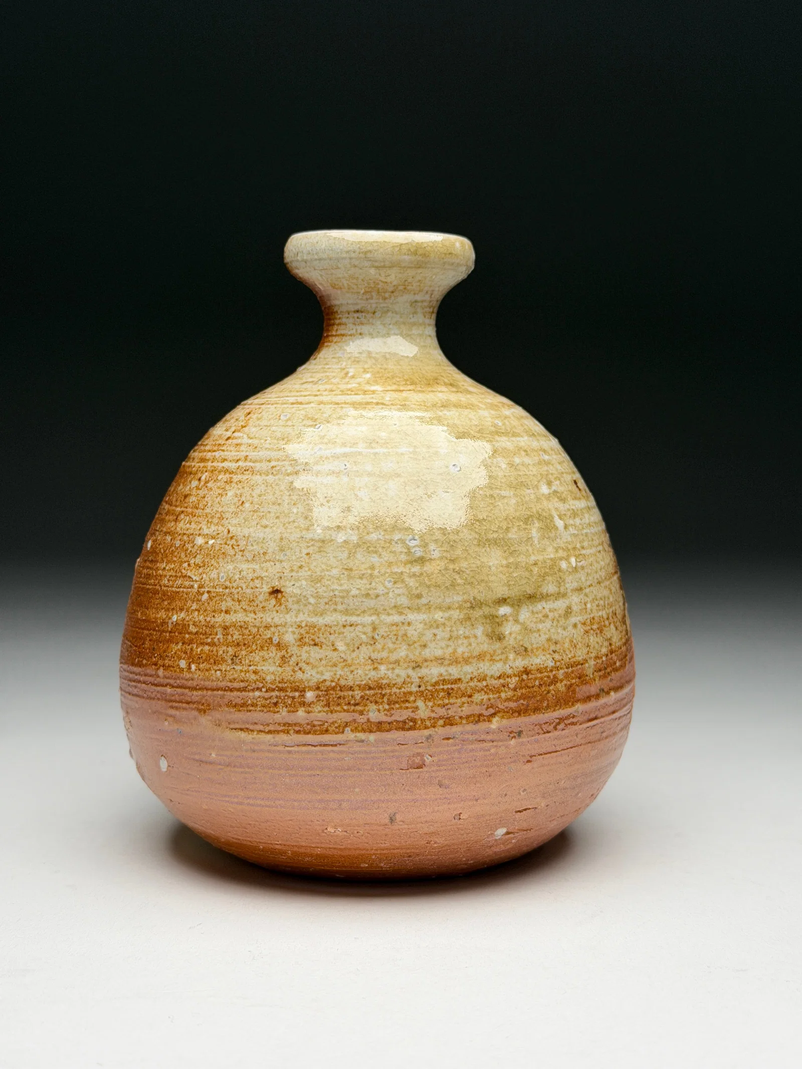 Shigaraki Stoneware Ikebana Vase - circa 1970