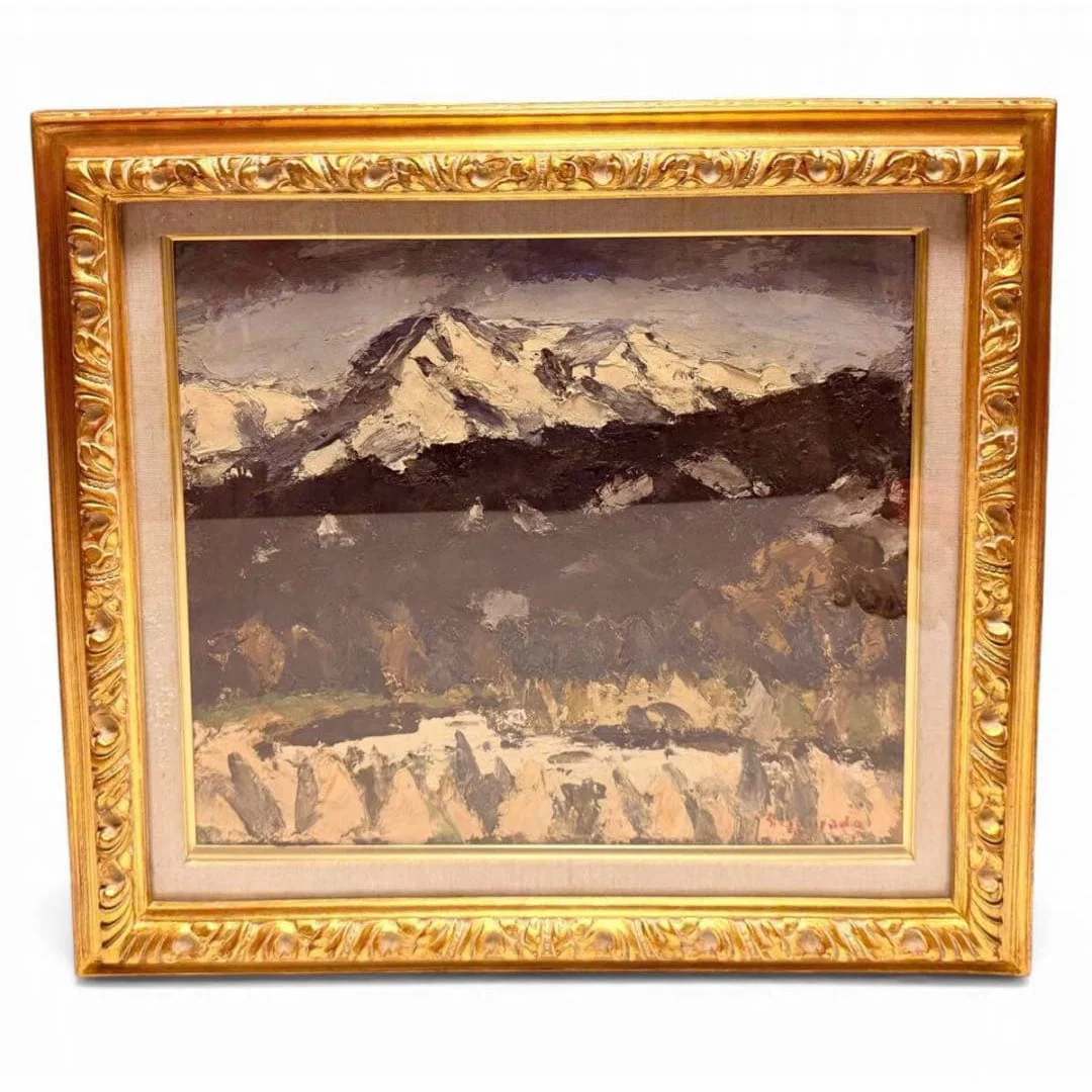 Shigeto Yamada, "Snowy Mountain," 1961, oil painting.