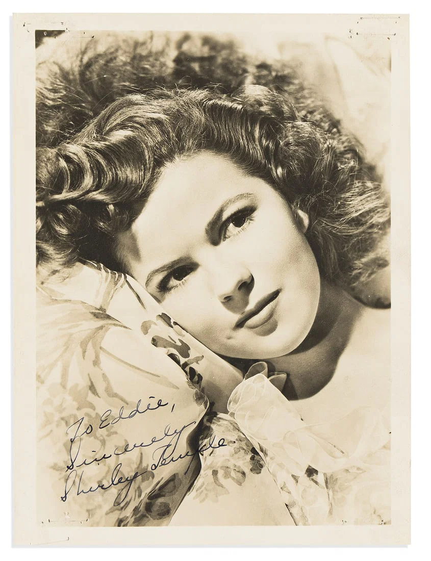 Shirley Temple. Group of 5 Photographs Inscribed and Signed, "Shirley Temple" or "Shirley Temple