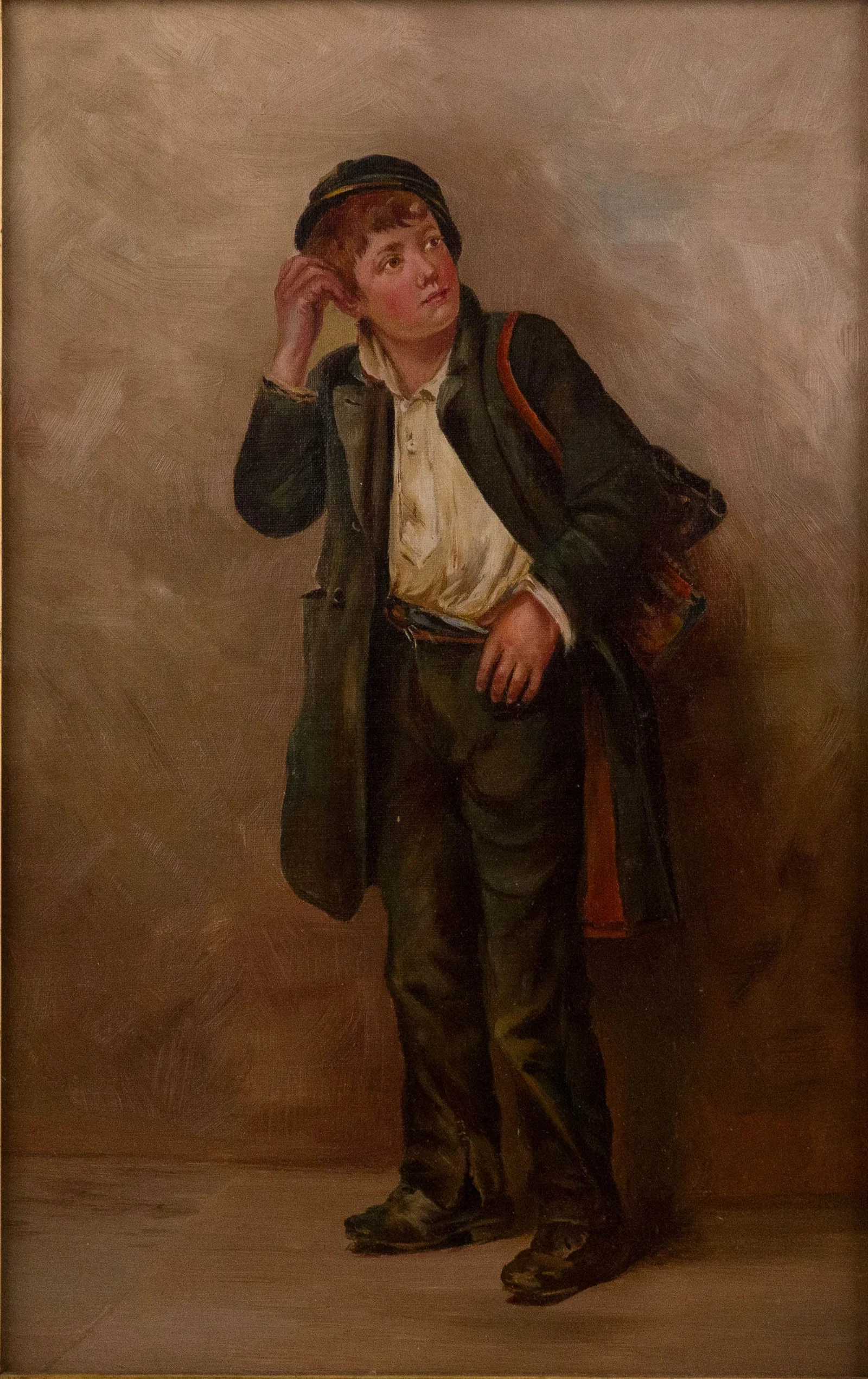 Shoeshine Boy, Oil on Canvas