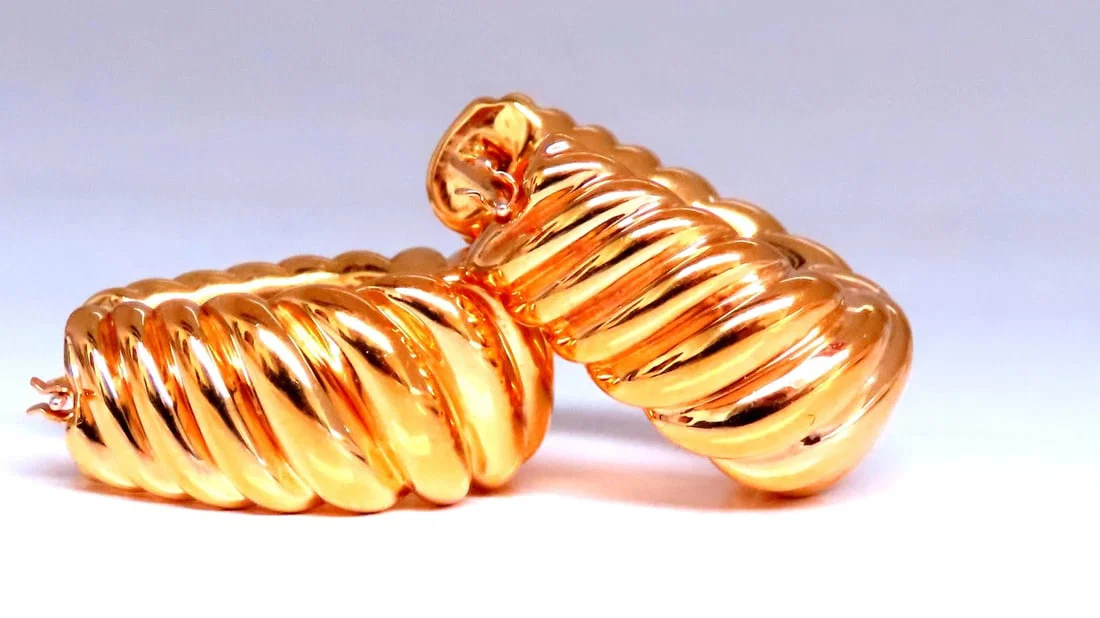Shrimp Semi Hoop Earrings 14kt 12491**