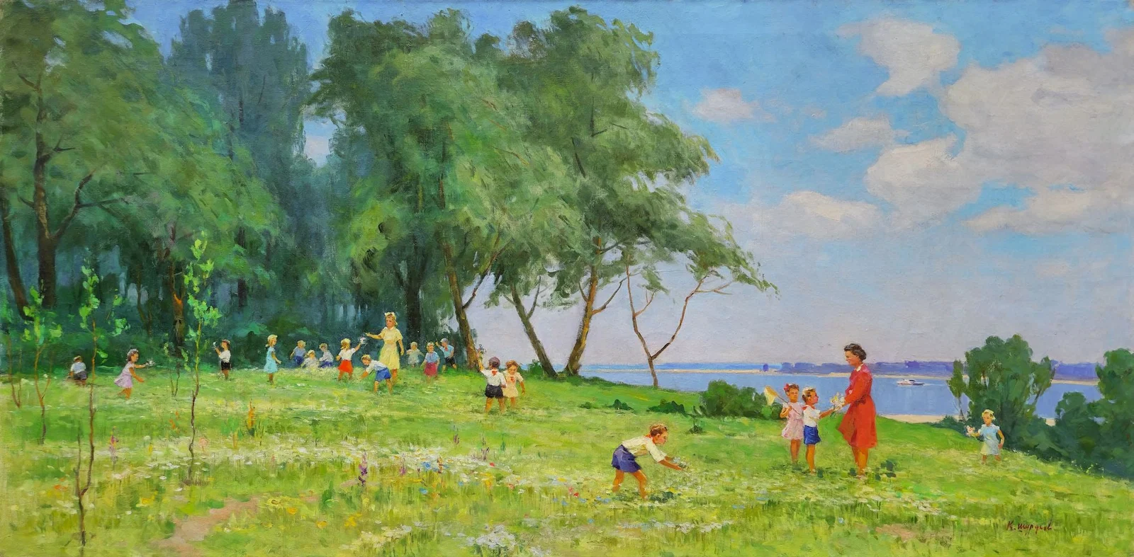 Shurupov Konstantin (Ukrainian artist), "On a walk", oil on canvas