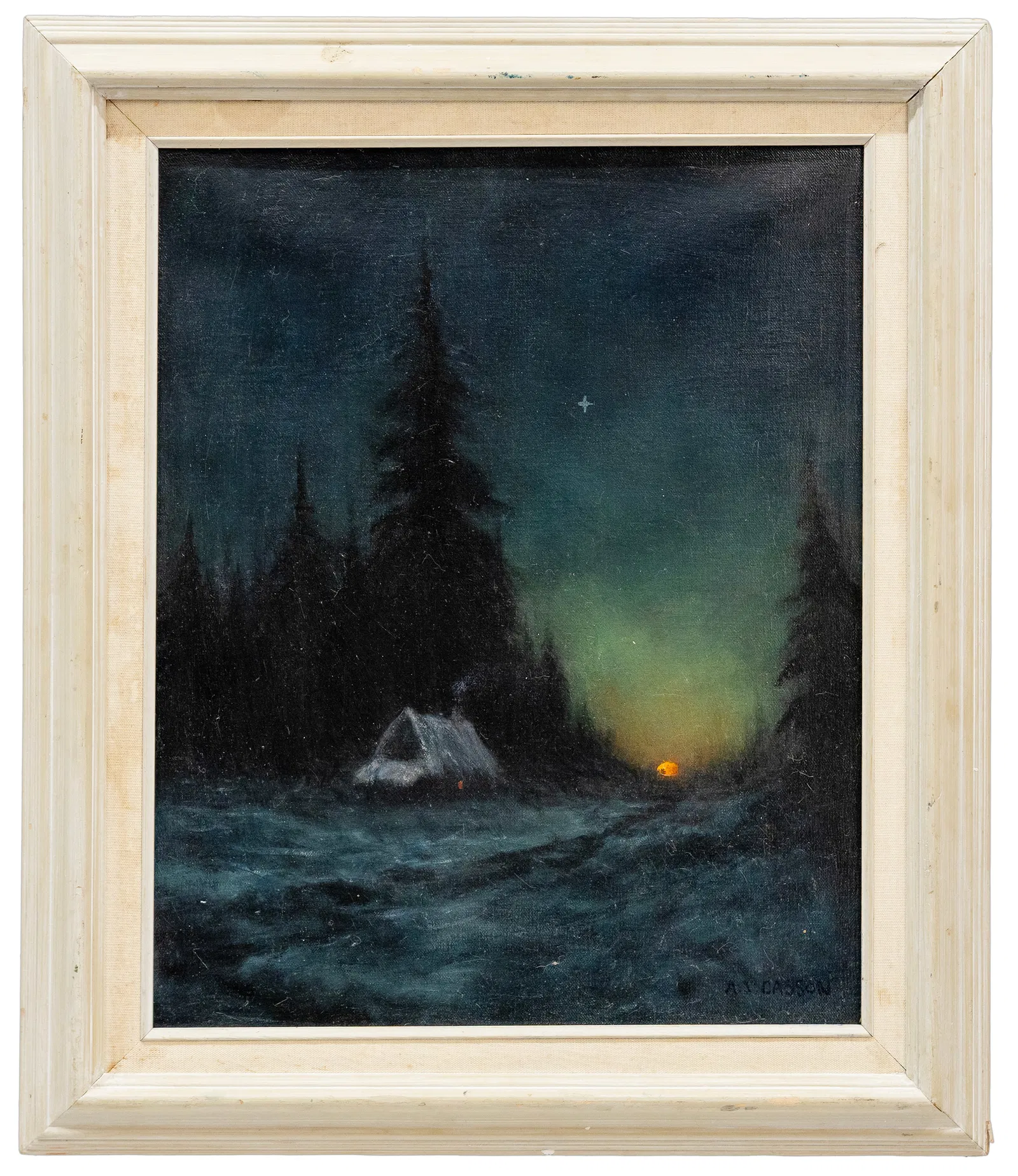 Sign A.J. Casson. Northern Landscape at Dusk, Oil on Canvas