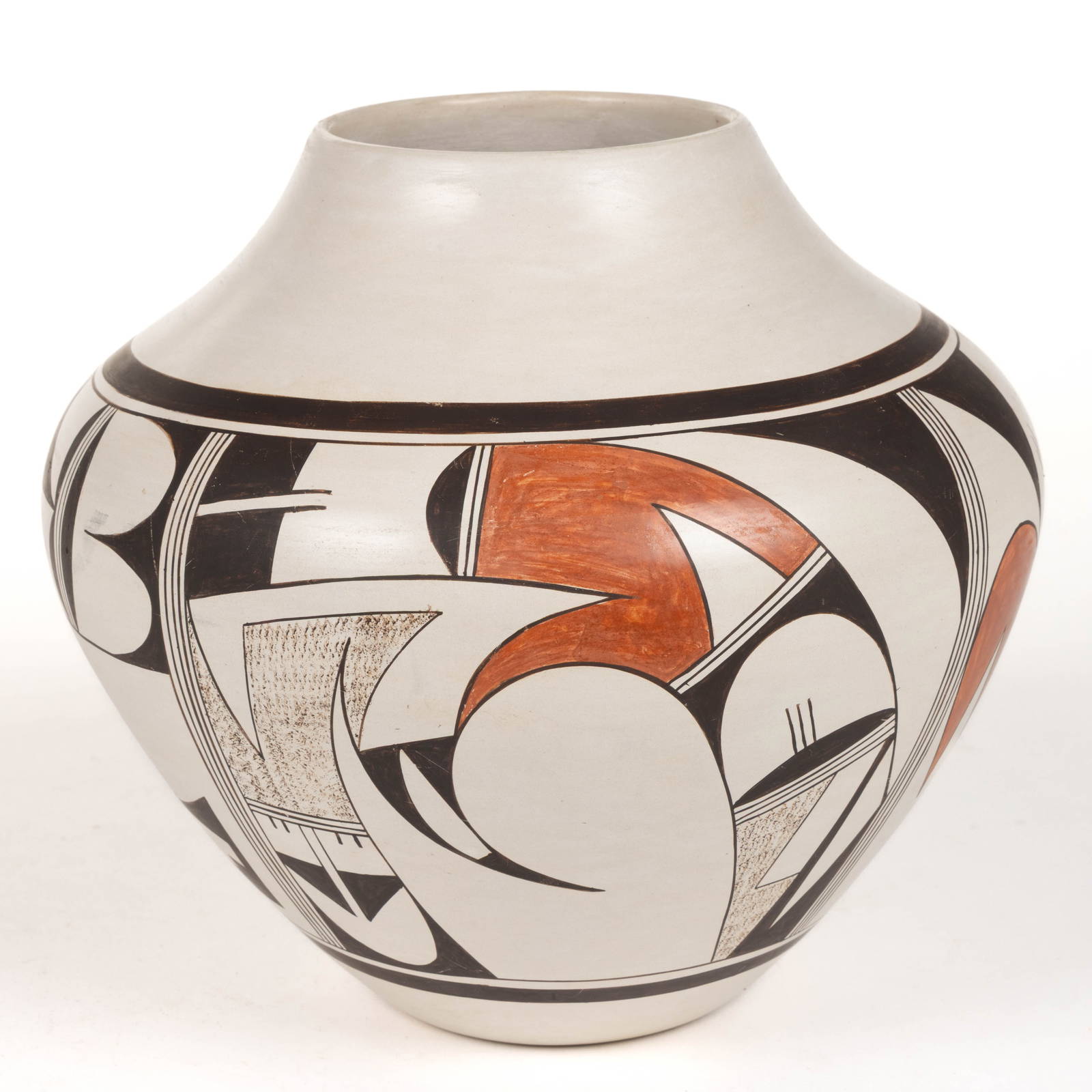 SIGNED JOY NAVASIE (1919-2012) NATIVE AMERICAN HOPI-TEWA POTTERY JAR