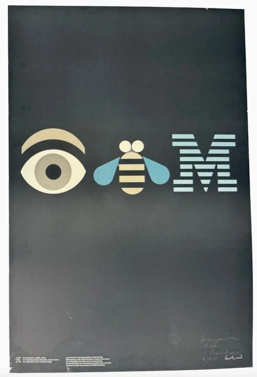 Signed Paul Rand IBM Rebus Lithograph Poster