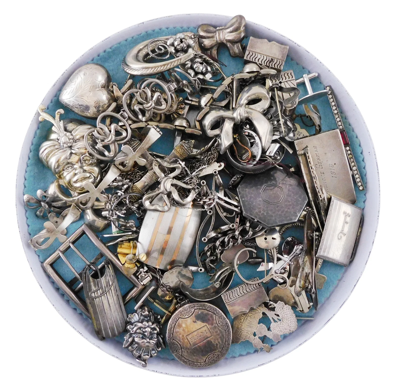 SILVER: 60+ Pieces of silver jewelry and accessories, all tested/marked silver or sterling, pieces