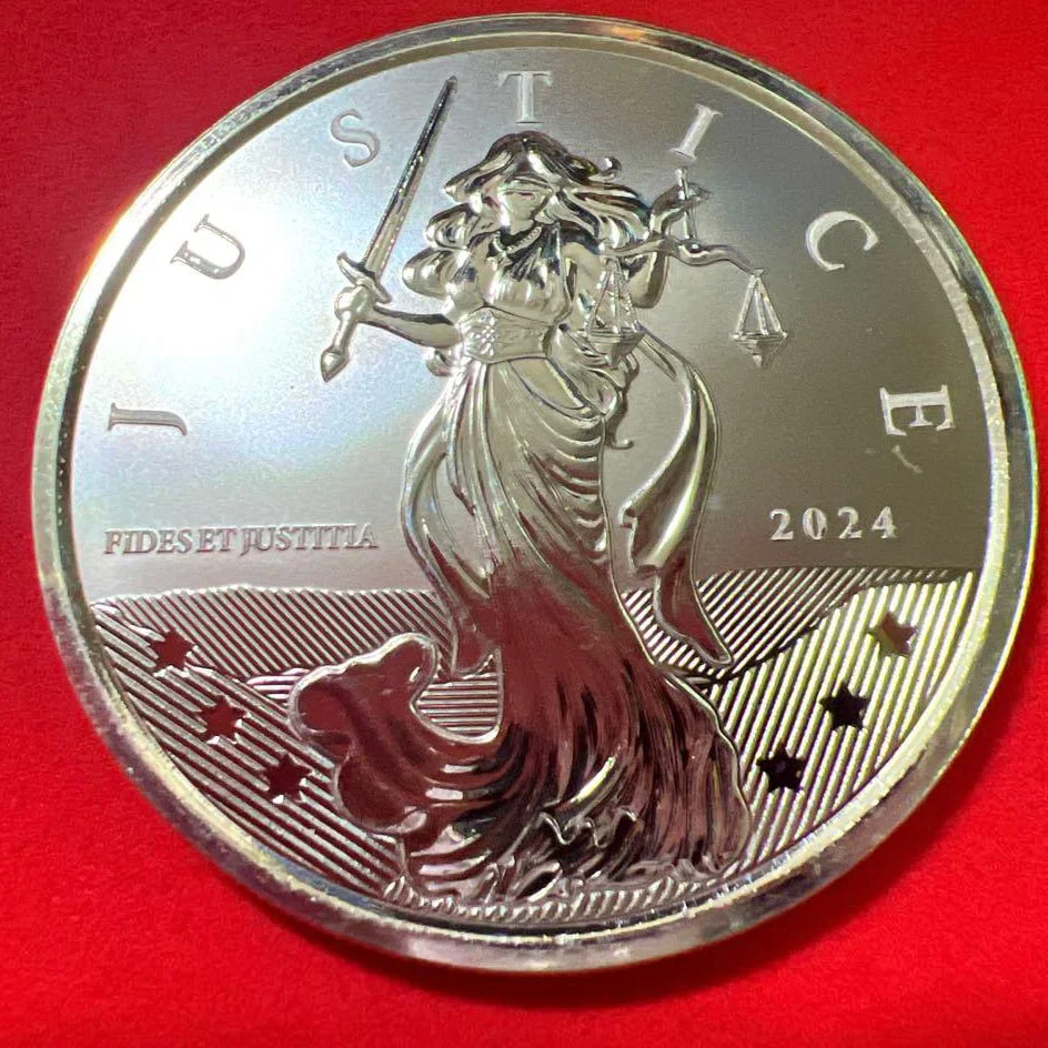 Silver coin "Goddess of Justice", 1 ounce of pure silver, purity of 99.9%, to be issued in 2024.