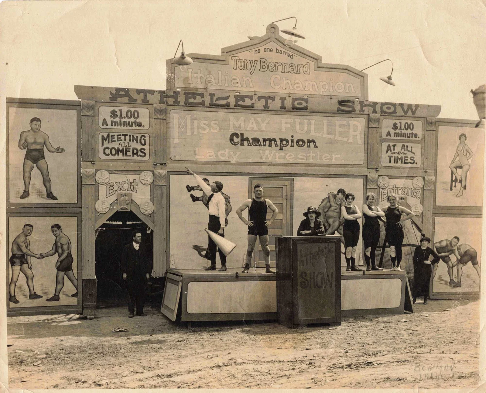 Silver Gelatin Photograph, Athletic Show Sideshow Display