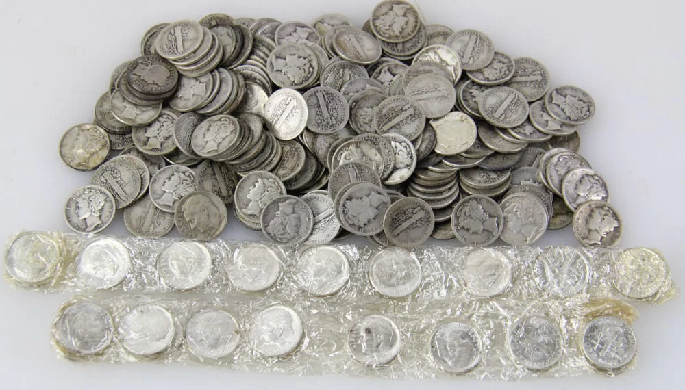 Silver Mercury and Roosevelt Dimes