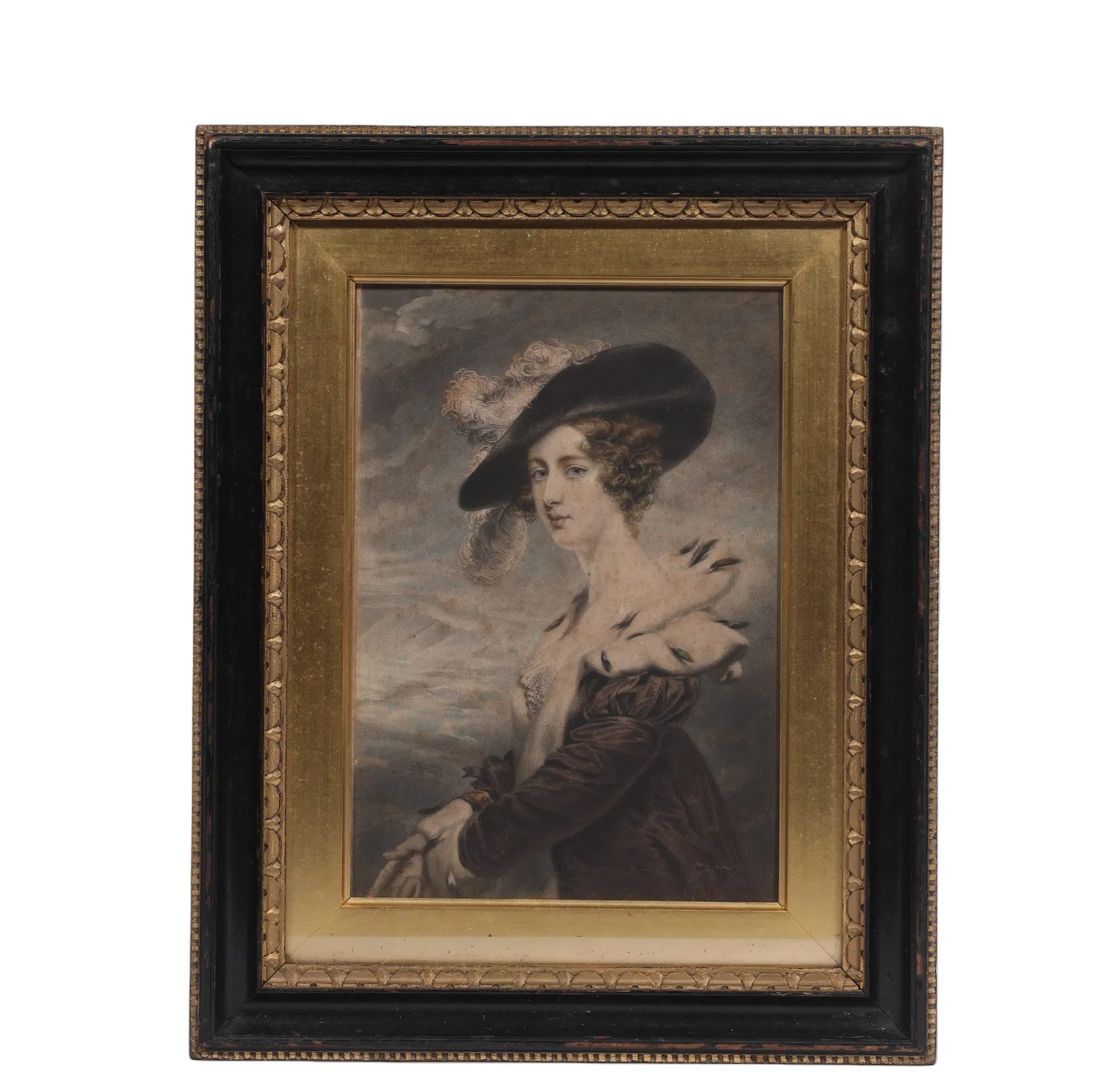SIR JOSHUA REYNOLDS, POLYCHROME MEZZOTINT COPPERPLATE 1723-1792