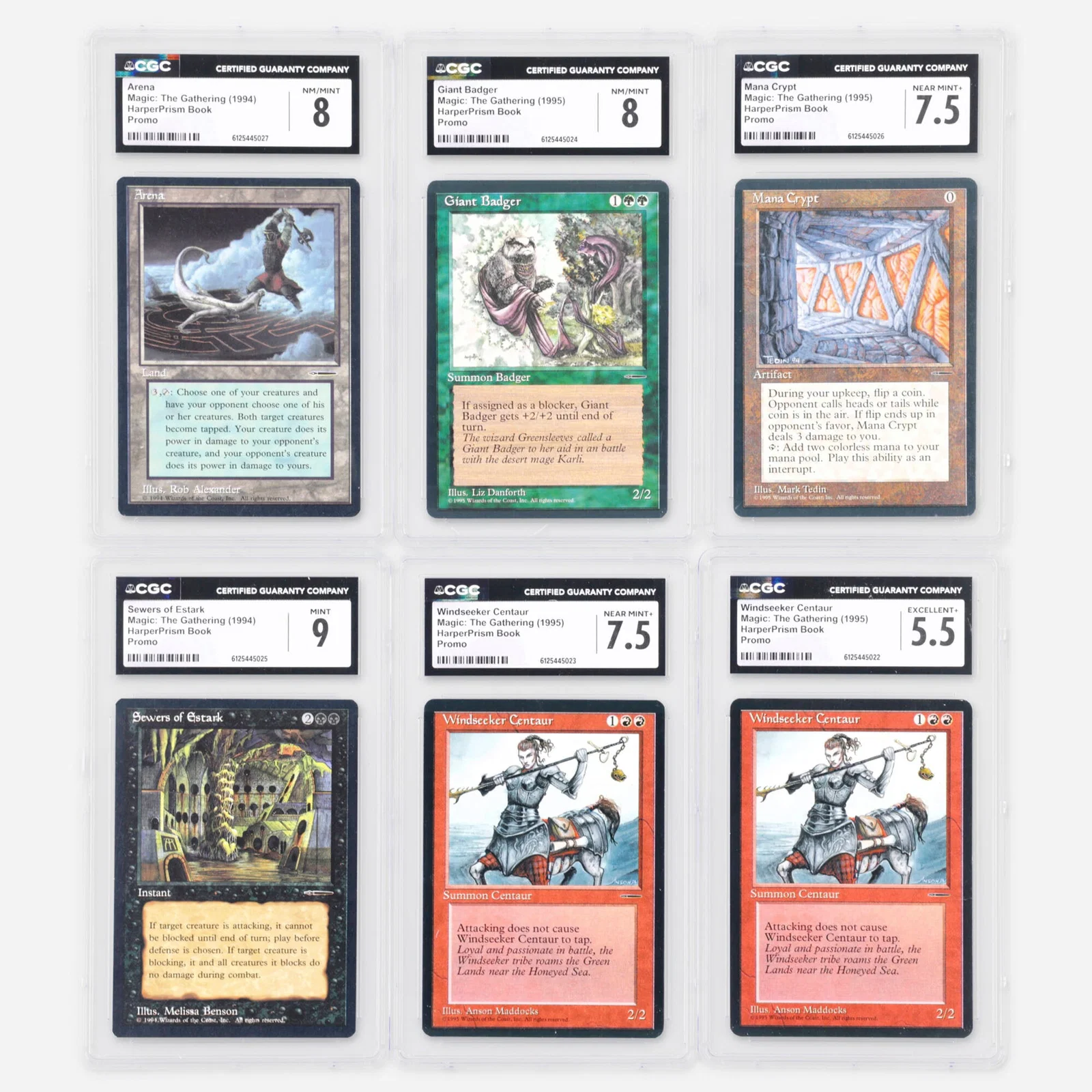 Six 1994-1995 Magic: The Gathering HarperPrism Book Promo CGC Trading Card Group