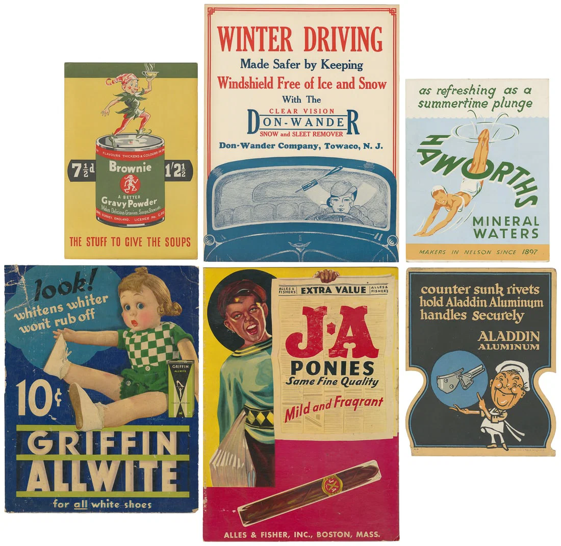 Six product advertising standees.