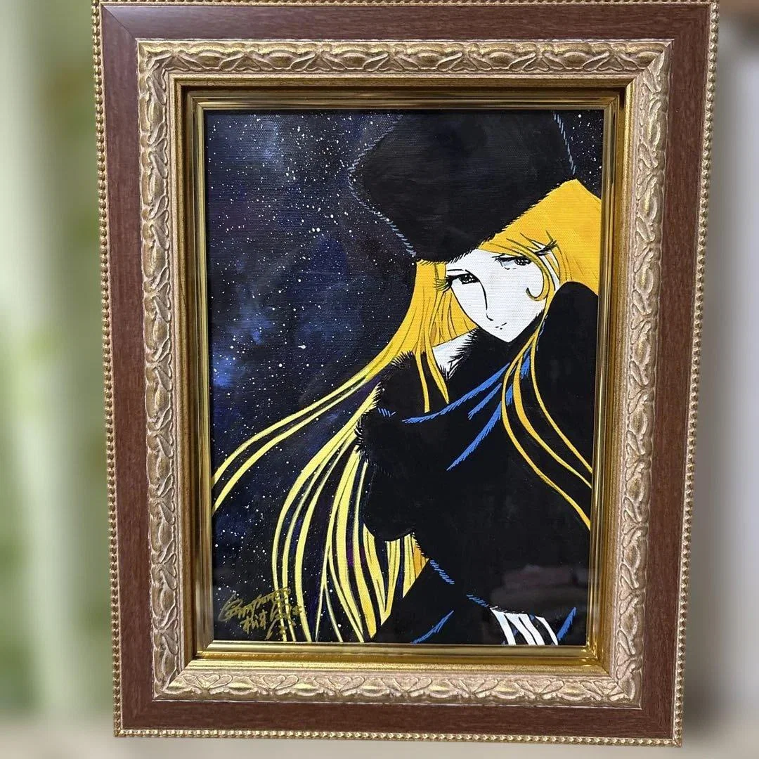[Size F4] Matsumoto Leiji, Hand-Painted Oil Painting [Galaxy Express 999], Framed