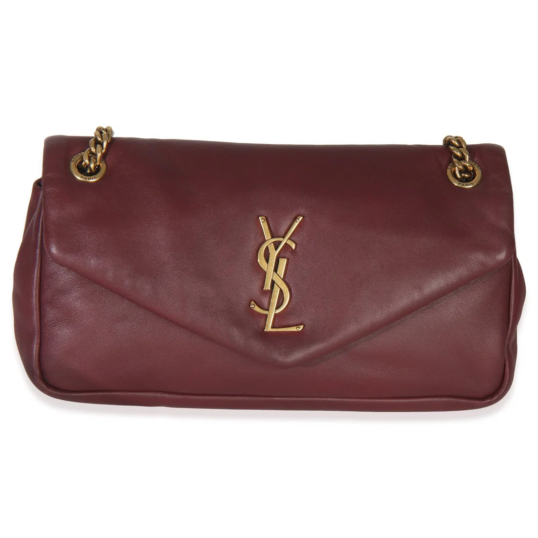 Small Calypso Chain Bag in Raspberry Lambskin by Saint Laurent