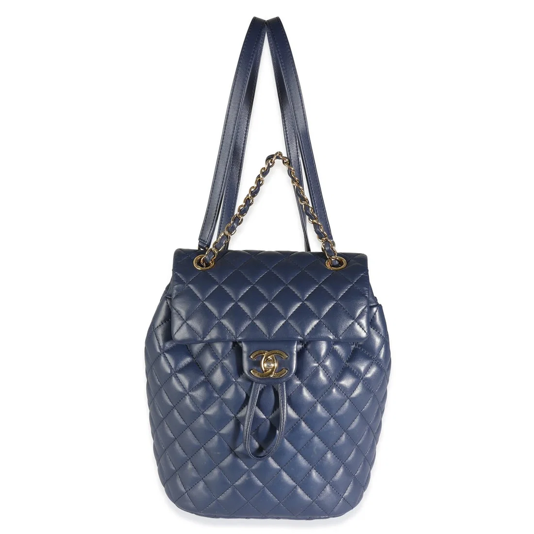 Small Urban Spirit Navy Lambskin Backpack by Chanel with Dustbag