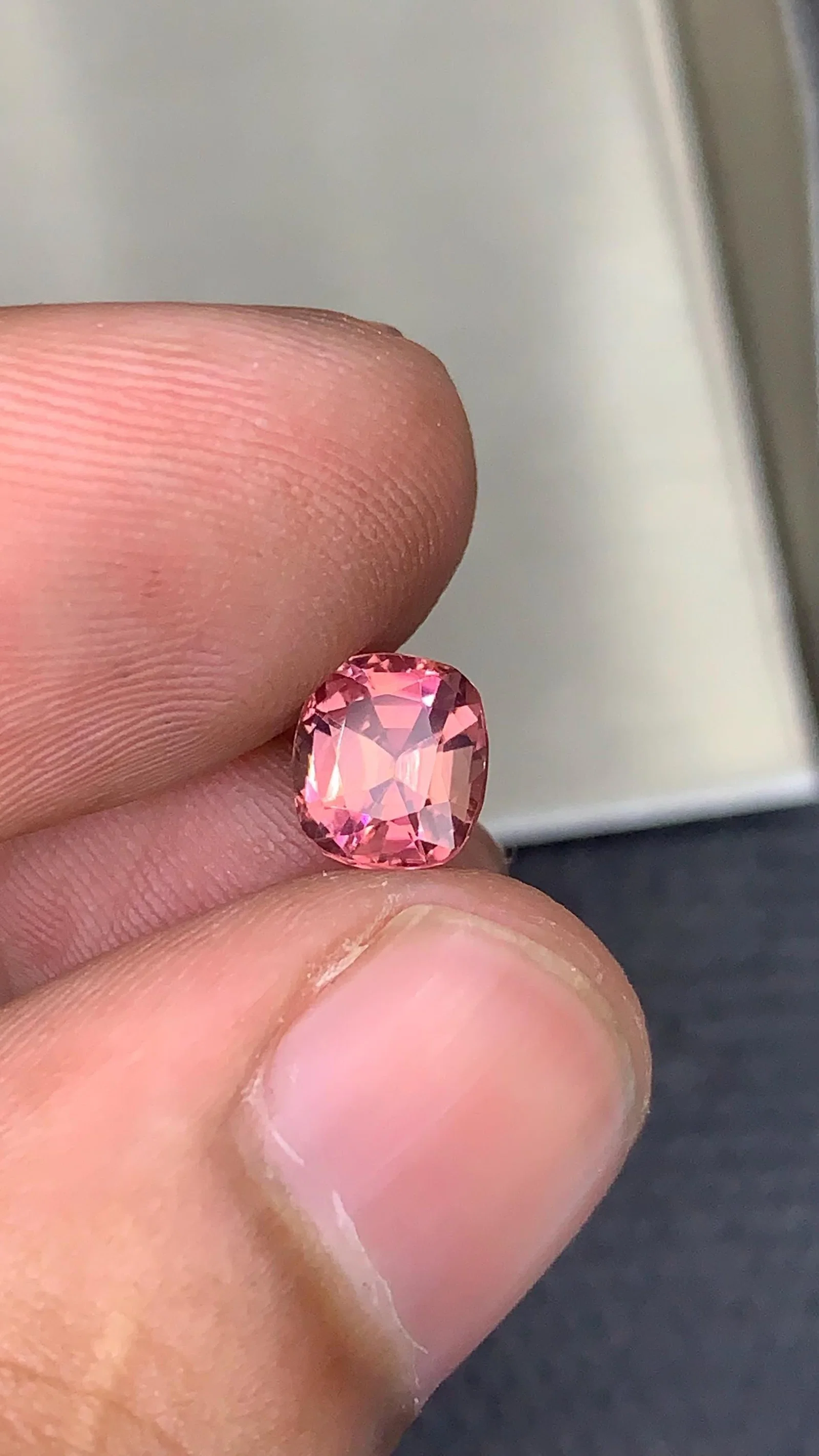 Soft Pink Tourmaline Gemstone: 1.10 CT Cushion Cut, Afghanistan Origin