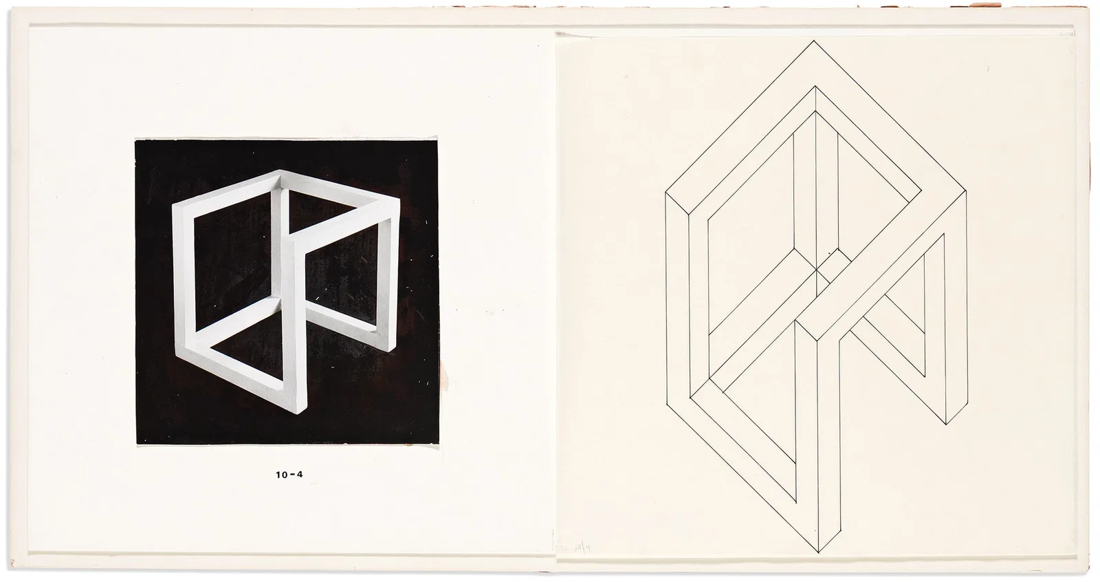 Sol LeWitt. Three items: Ink drawing, unsigned * Exhibition catalogue Signed and Inscribed *