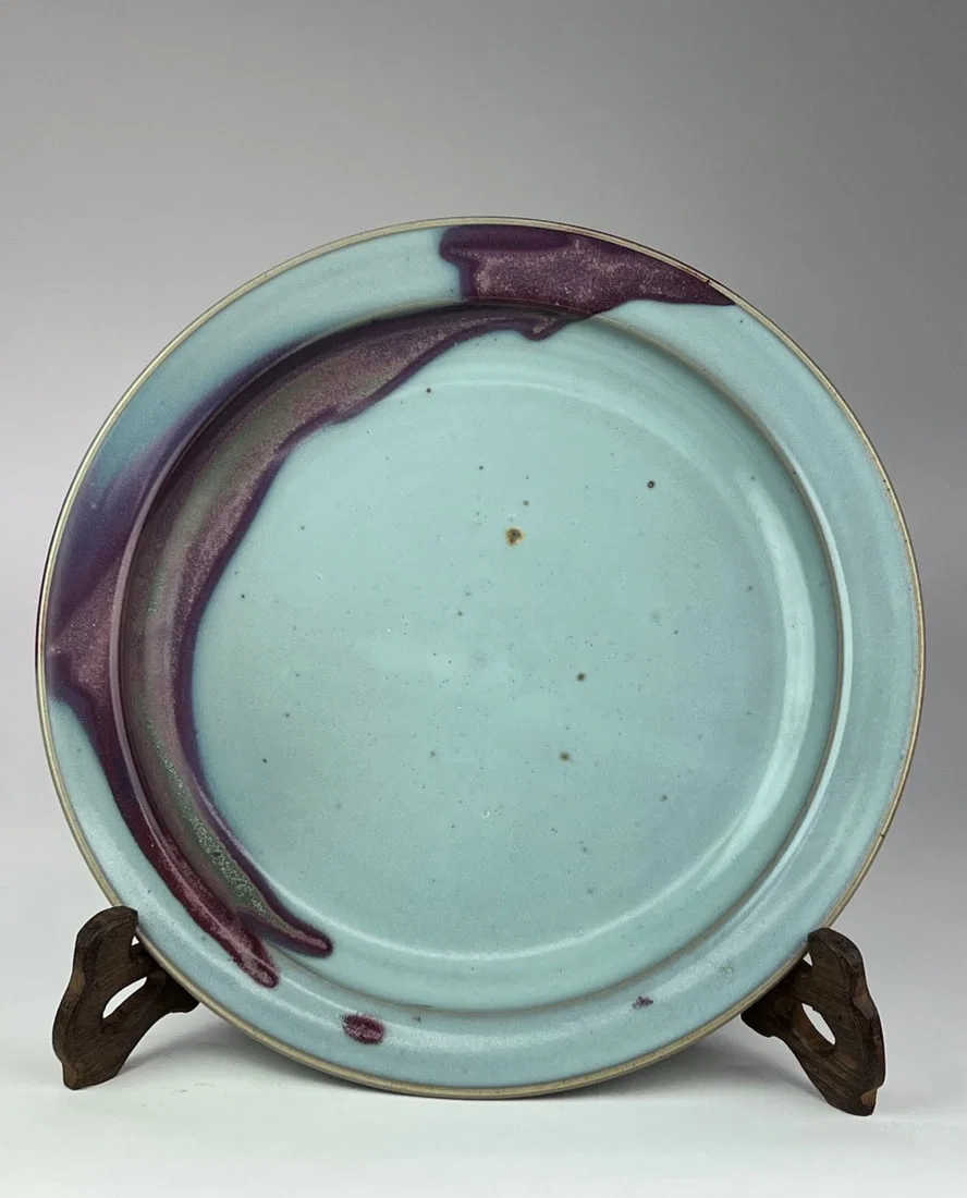 Song 12th C Jun Sky-Blue Purple-Splashed Dish
