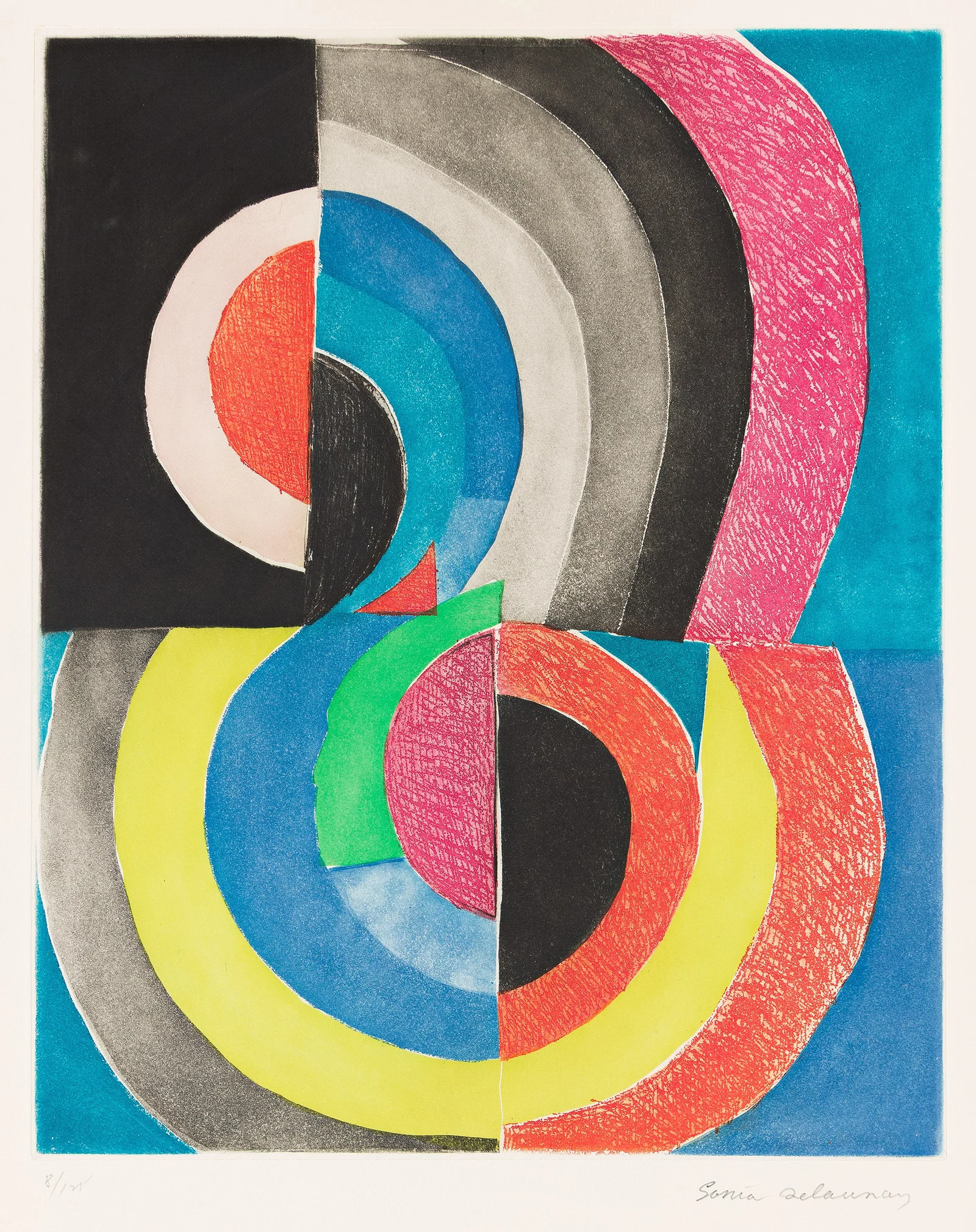 Sonia Delaunay (1885-1979), Composition with Semicircles, 1970.