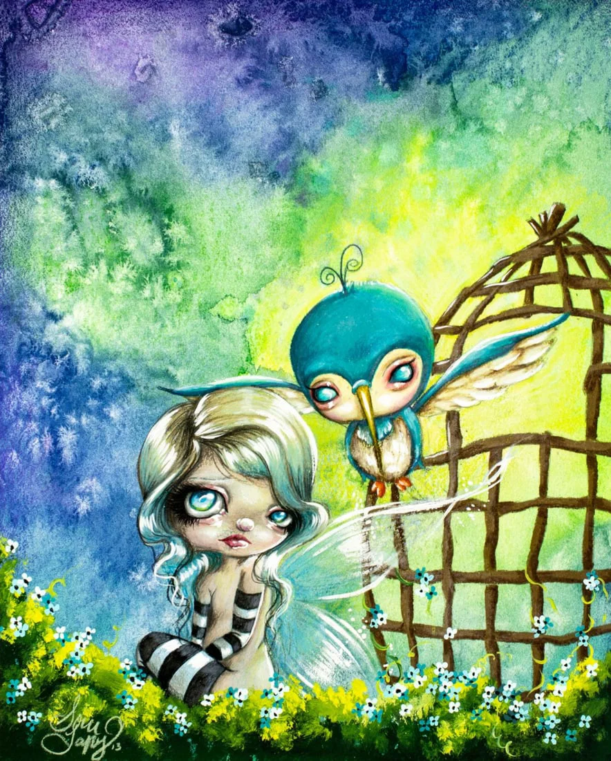 Sour Taffy (US,20/21C) mixed media painting