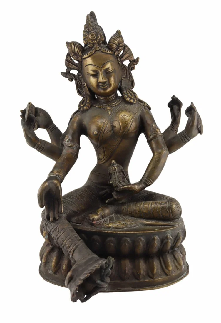 Southeast Asian Gilt Metal Vasudhara.