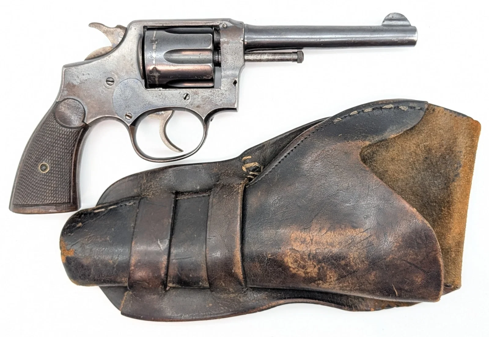 Spanish Manuel Escodin Eibar Model 1924 .38 Special Double Action Revolver w/ Holster