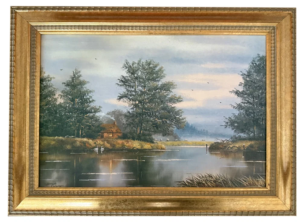 Spencer Coleman, River Landscape, Oil on Canvas