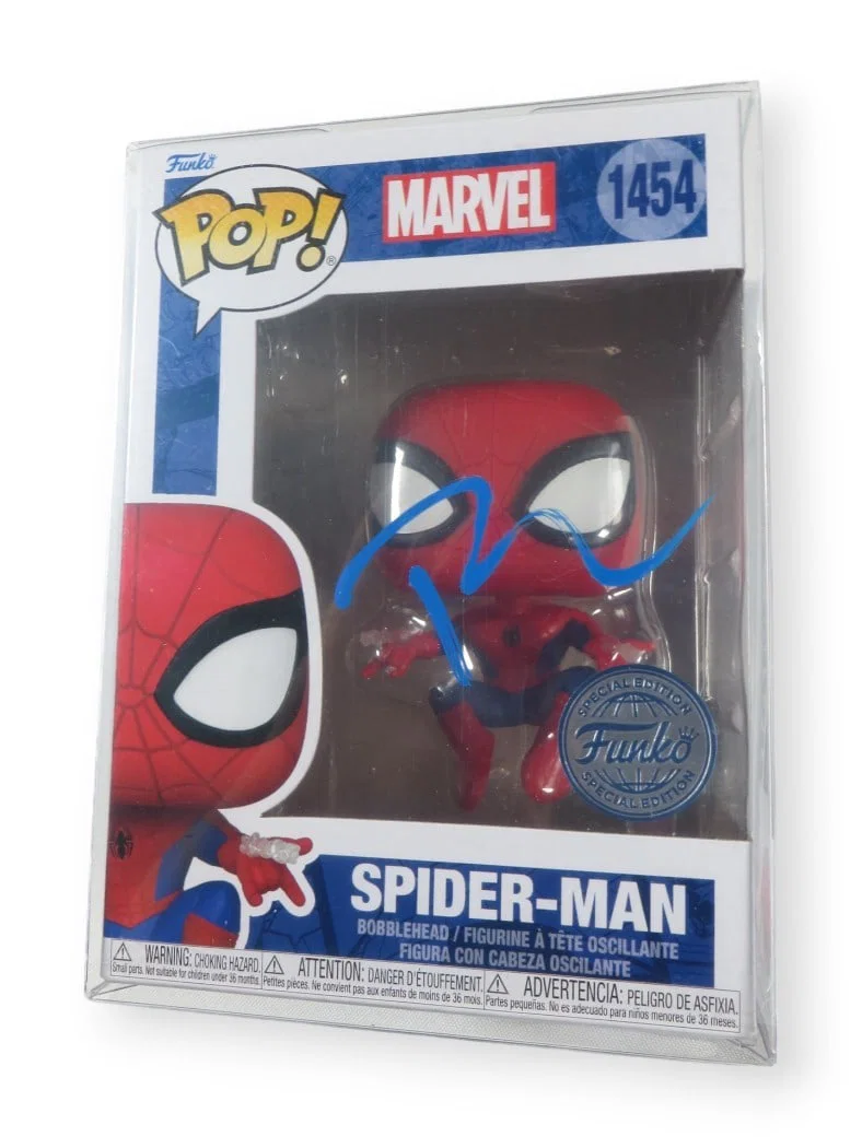 Spider-Man 1454 Funko POP Figure Signed by Tobey Maguire Beckett Authenticated