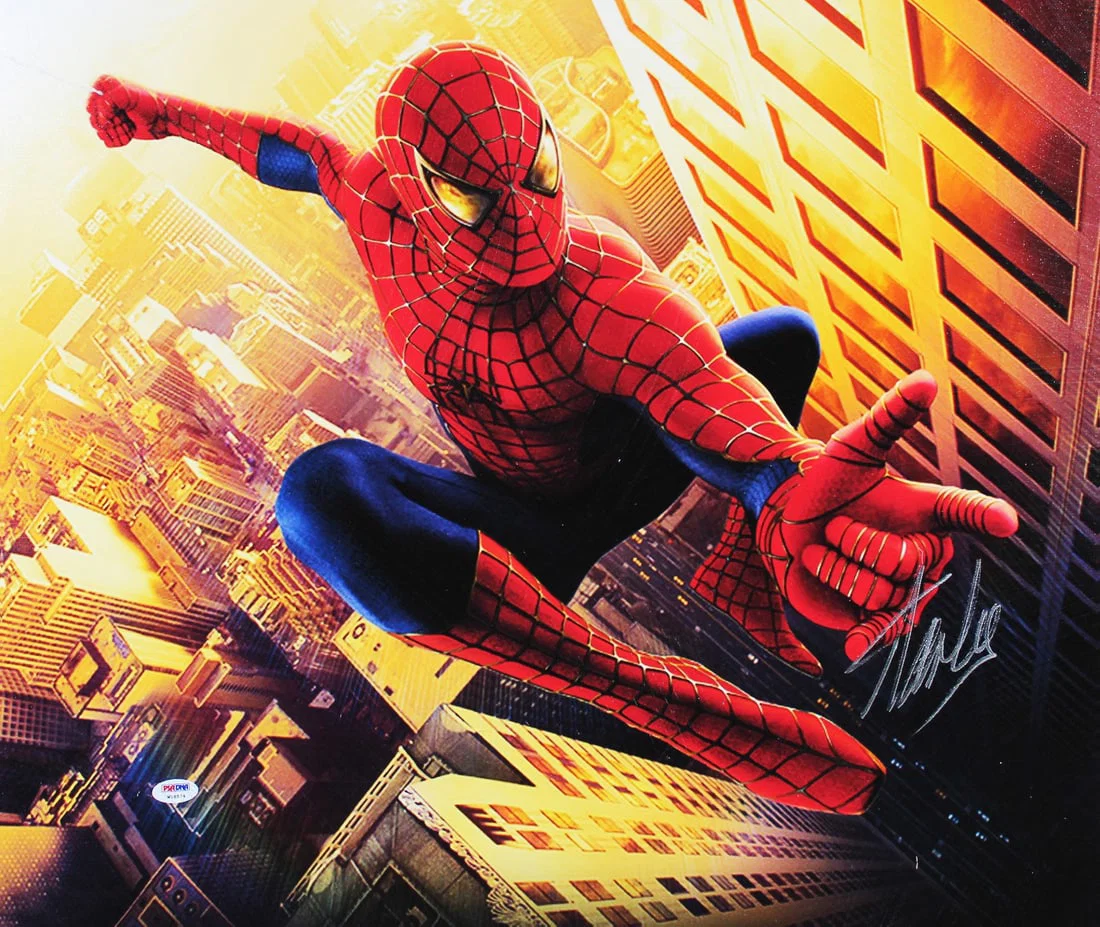 Spider-Man 20x24 Canvas Signed by Stan Lee with PSA DNA Authentication