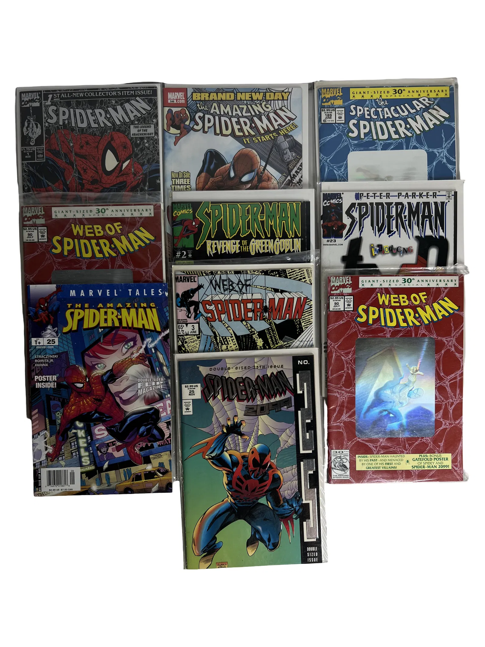 Spider-Man Comic Book Lot Amazing, Web of Spider-Man, Spider-Man 2099