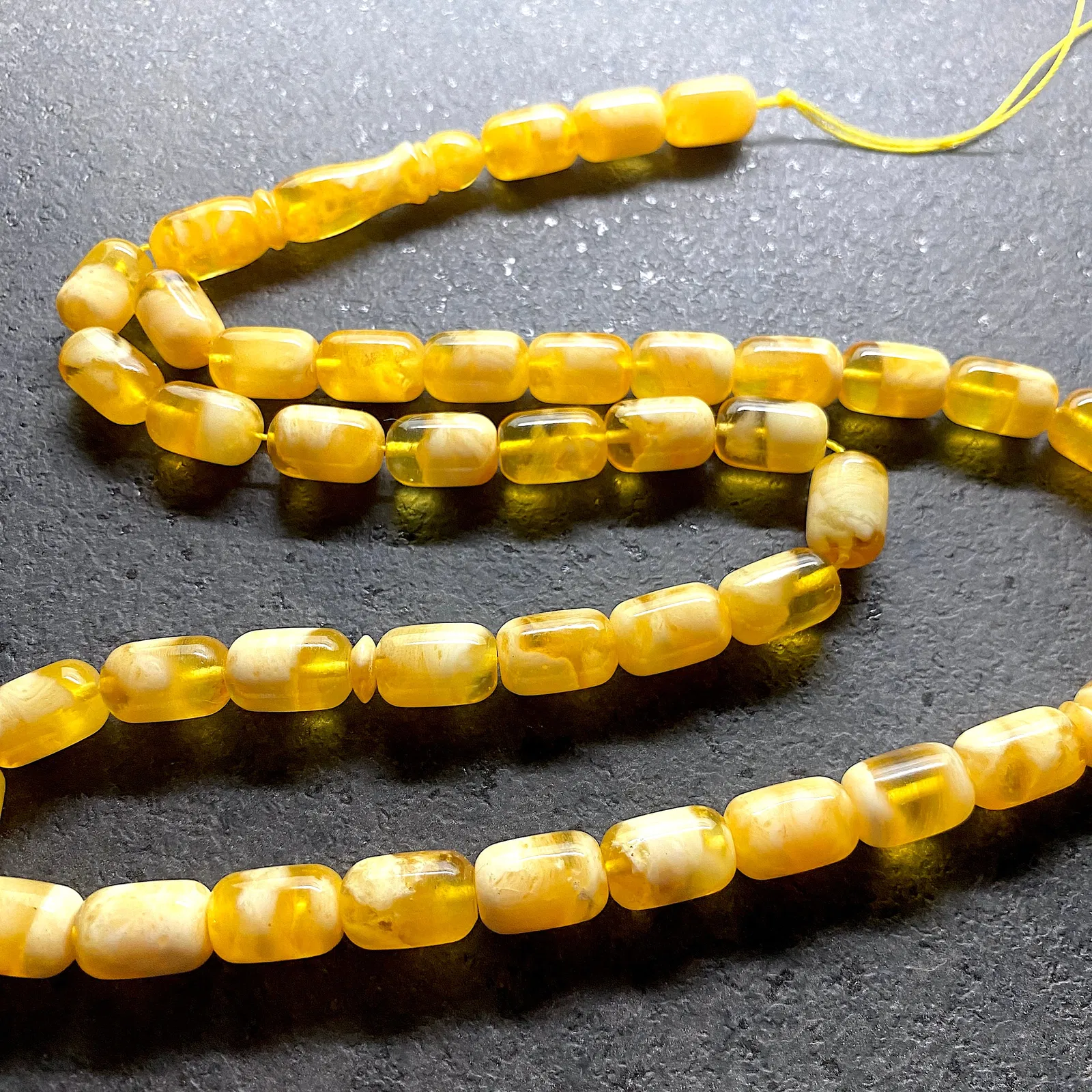 Staggering Unique Vintage Amber Tesbih made from Barrel shaped Amber beads
