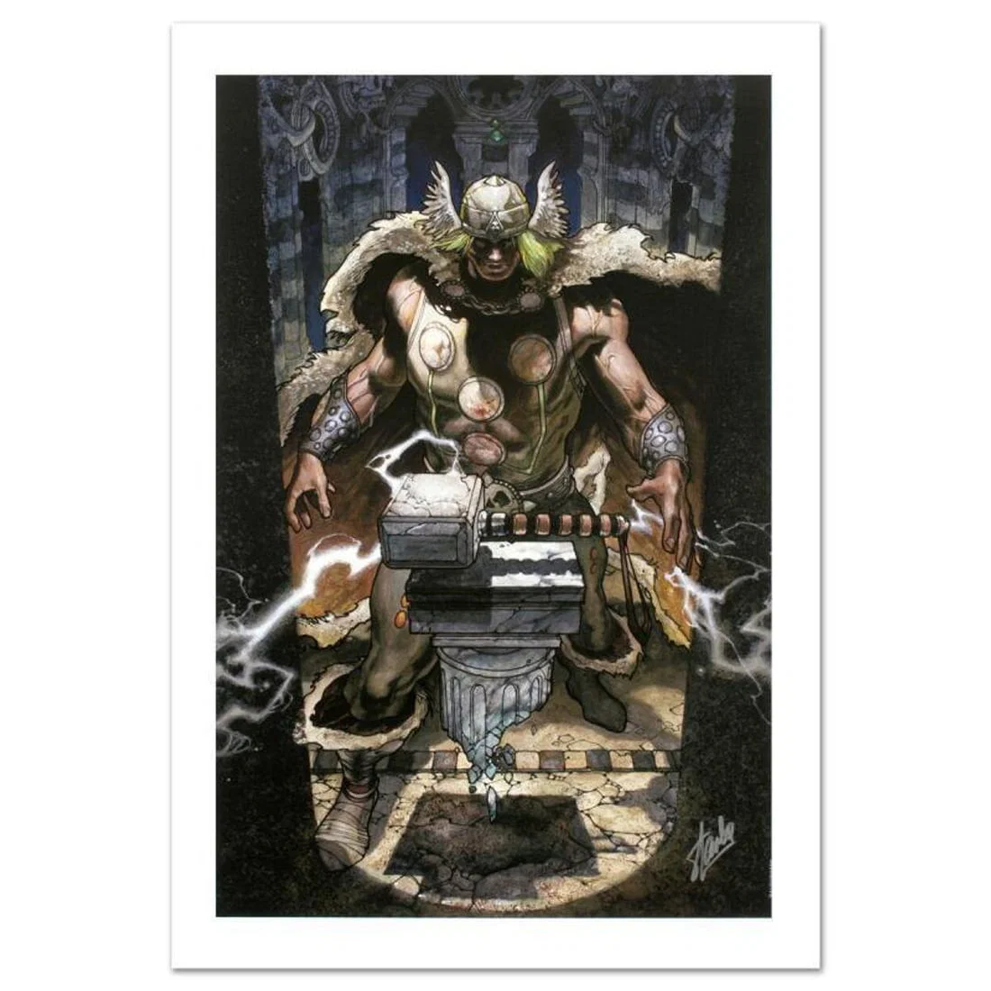 Stan Lee Signed, Marvel Comics Limited Edition Canvas 6/10 "Thor: For Asgard #6" with Certificate of