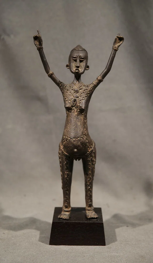 Standing Woman - Benin Oba Bronze