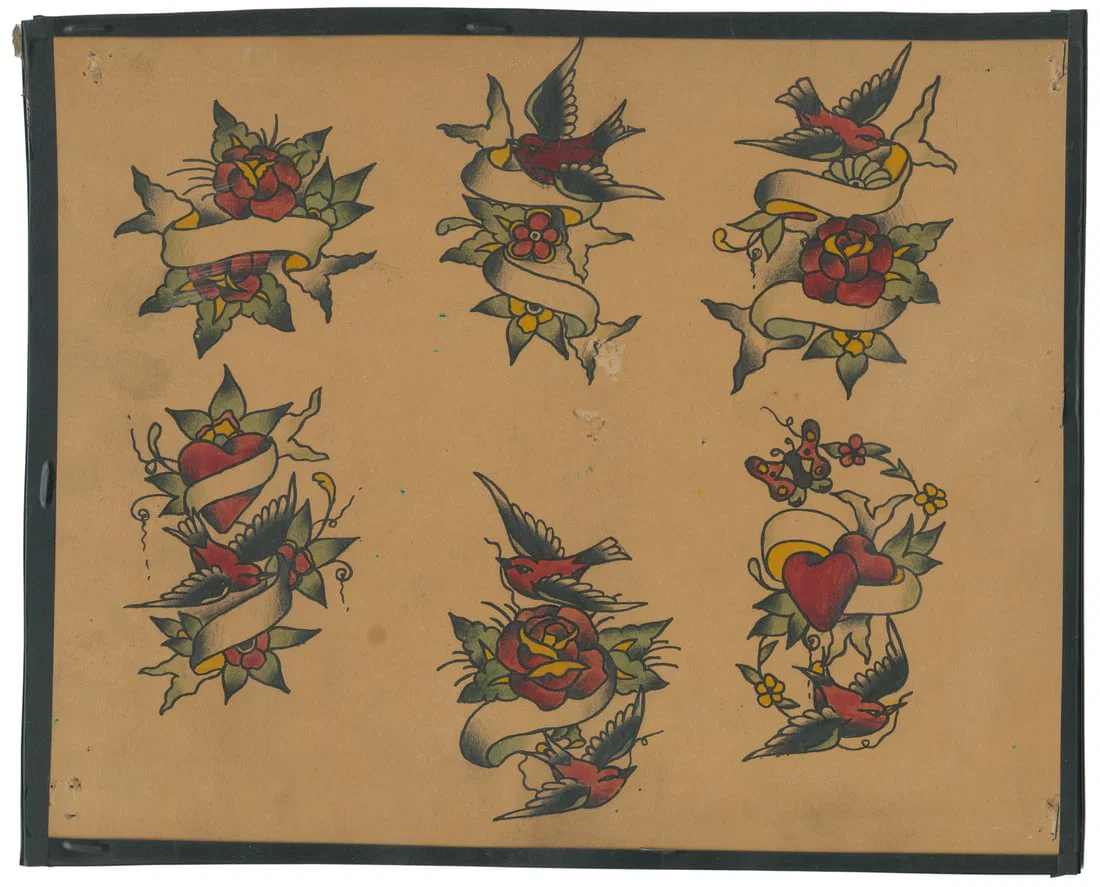 Stanley and Walter Moskowitz Sparrow and Flower Ribbon Flash Sheet.