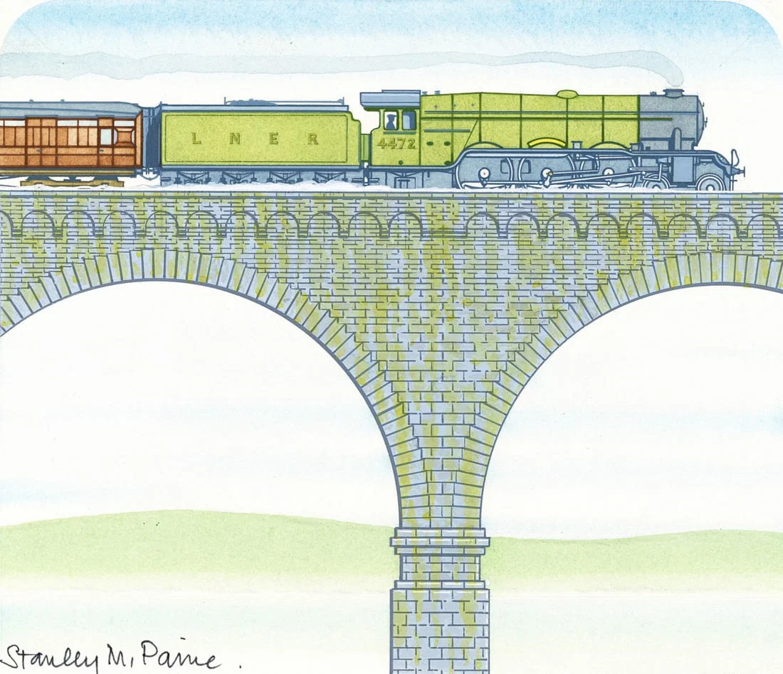 Stanley Paine (UK,1934-?) gouache painting